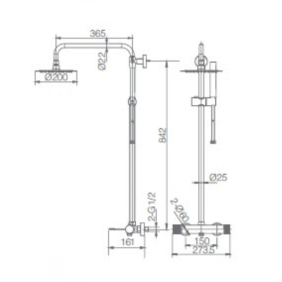 CHROME SINGLE-LEVER SHOWER BAR