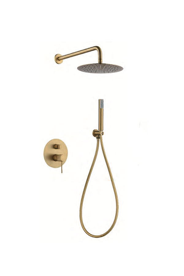 BRUSHED GOLD RECESSED SINGLE-LEVER SHOWER SET
