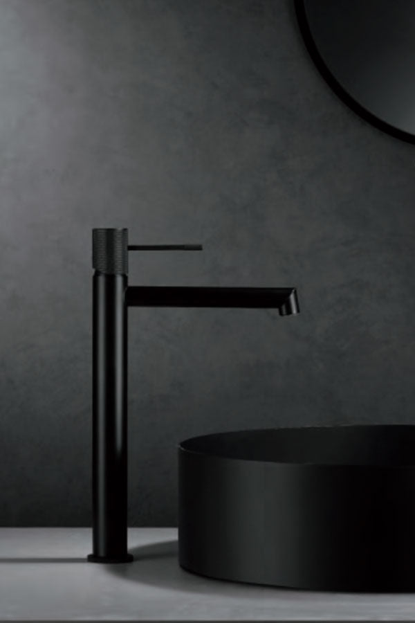 SINGLE-LEVER BASIN MIXER XL-SIZE WITH HIGH SPOUT, MATT BLACK