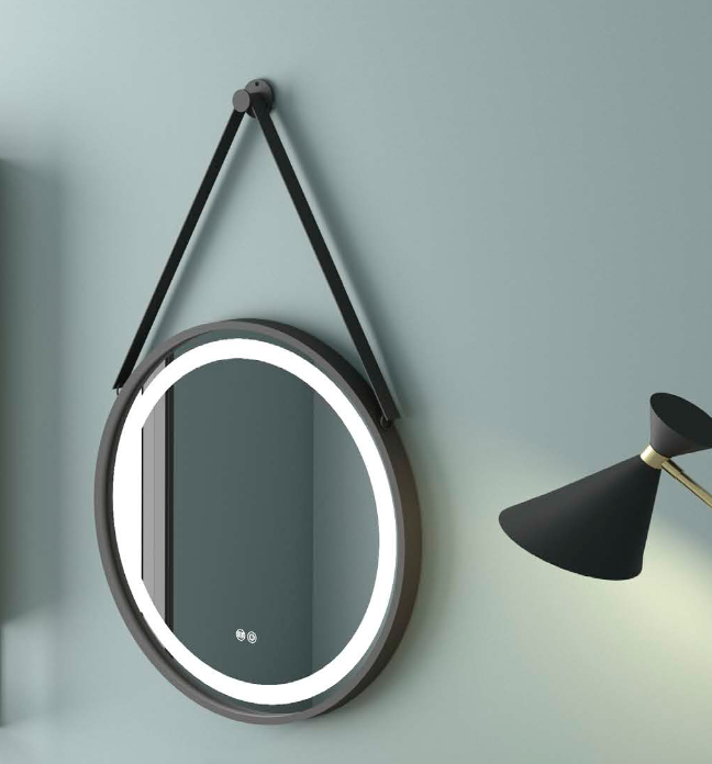 Mirror round with strap LED-Antifog System 60cm